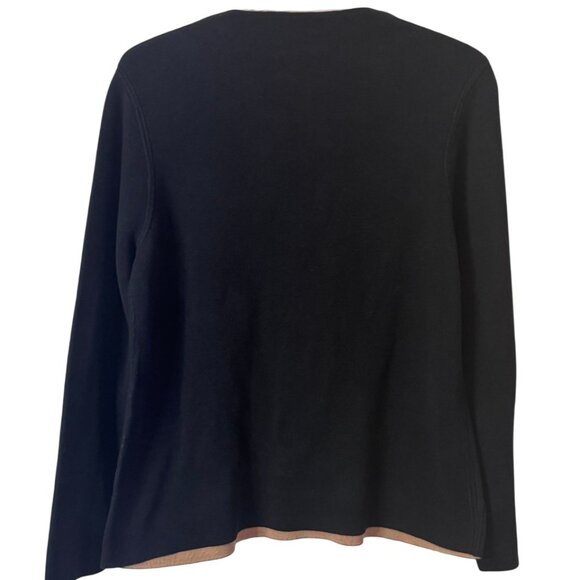 Eileen Fisher black and tan reversible funnel neck sweater size M - Picture 5 of 6